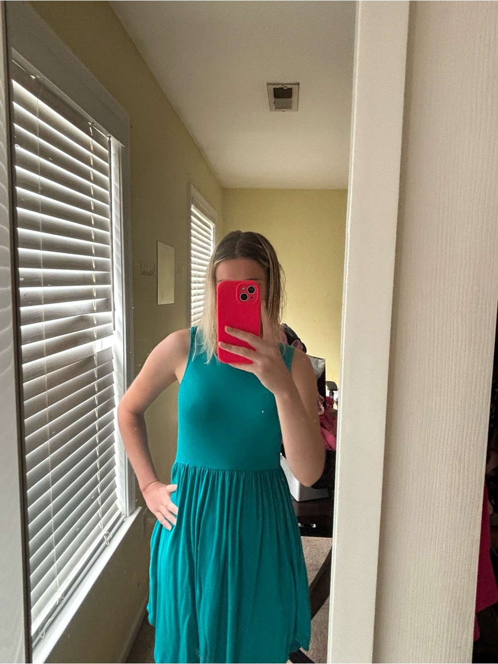 Amazon Teal Sleeveless Midi Dress - Fit & Flare
